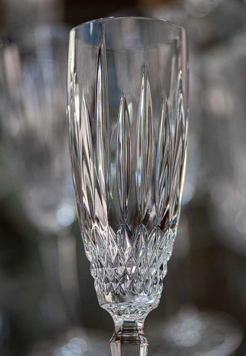 オールドダブリン クリスタル グラス フルート シャンパングラス 4脚セット バーグラス ビンテージ ガラス ベース 花瓶_画像2