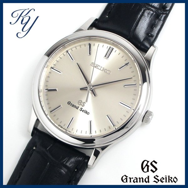 1円～ 3ヶ月保証付き 磨き済み 美品 本物 人気 Grand Seiko グランドセイコー SBGF015 8J55-0A10 革ベルト シルバー メンズ 時計_画像1