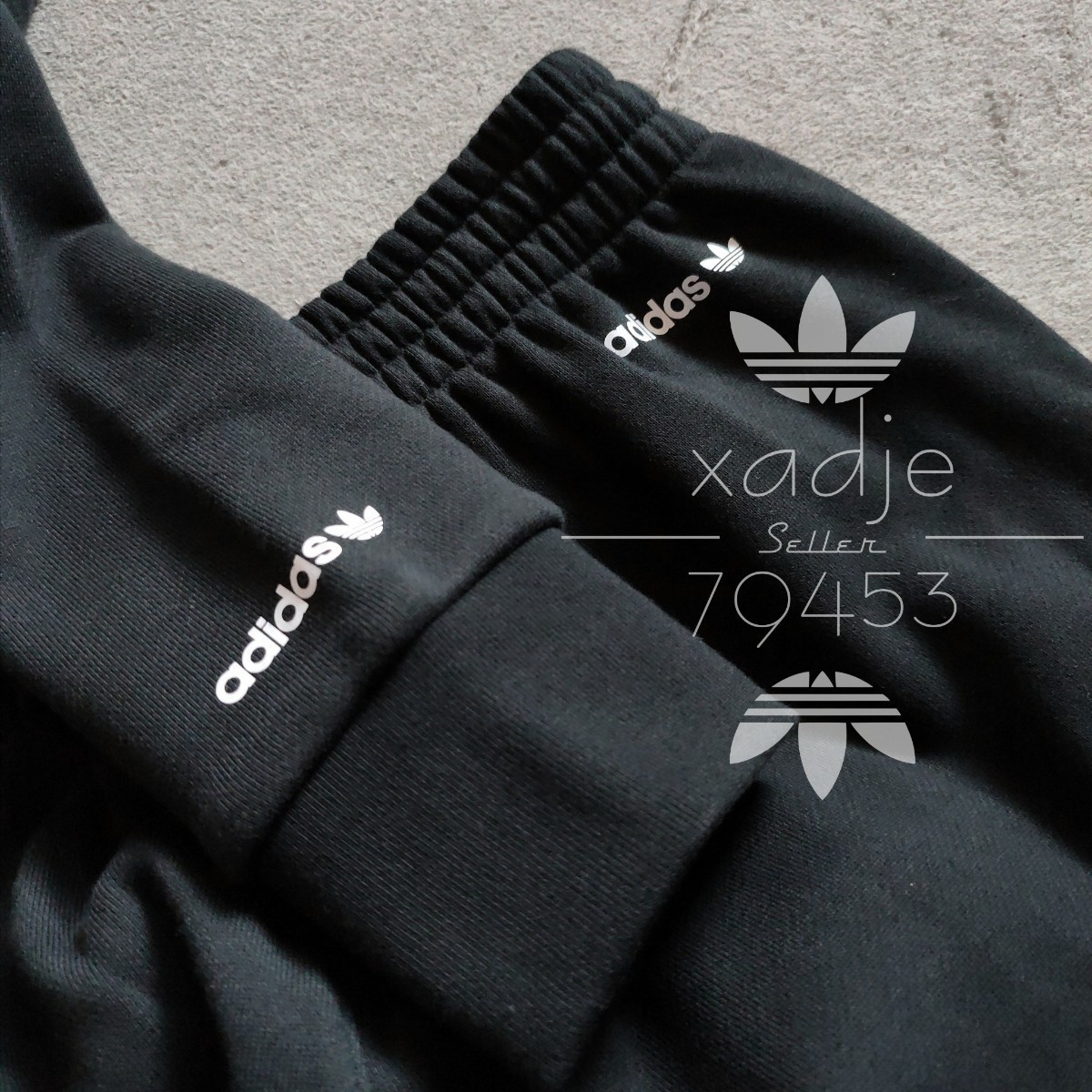 新品 正規品 adidas originals アディダス オリジナルス スウェット 上下セット トレーナー パンツ セットアップ 刺繍 黒 ブラック 2XO 3XL_画像7