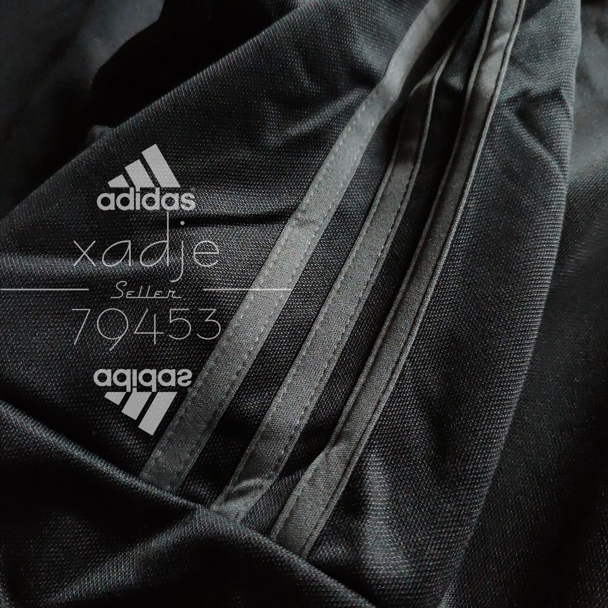 新品 正規品 adidas アディダス 上下セット セットアップ ジャージ 黒 ブラック チャコール 三本ライン 裾ファスナー付き XO 2XL_画像6