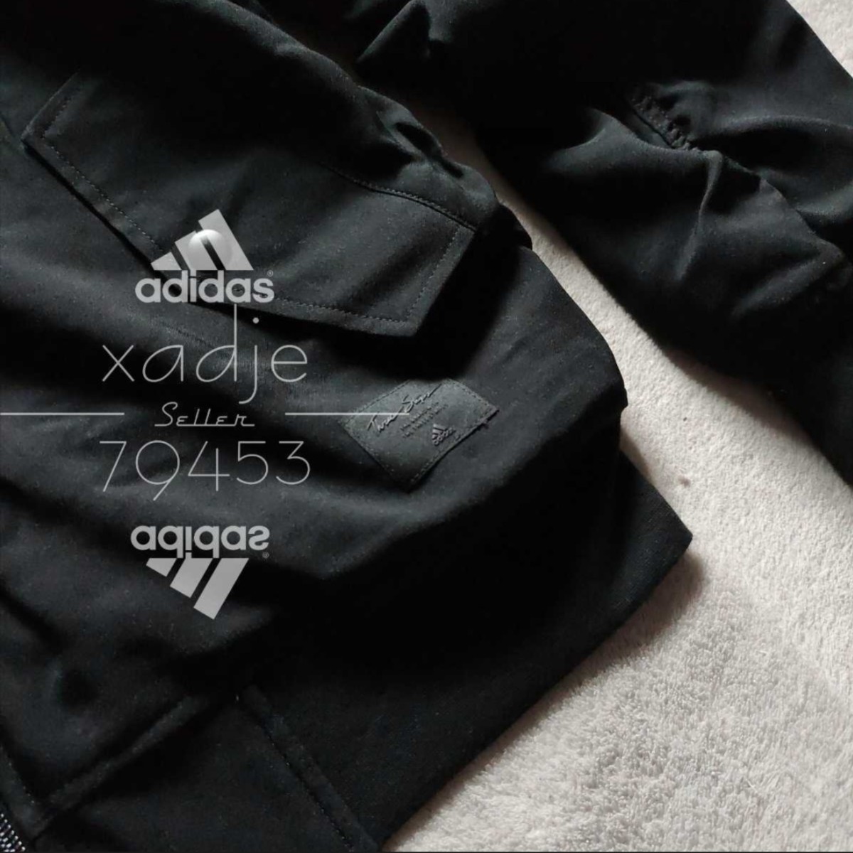 新品 正規品 adidas アディダス ウィンドジャケット MA1 ボンバージャケット 黒 ブラック 裏地フリース 2XL_画像5