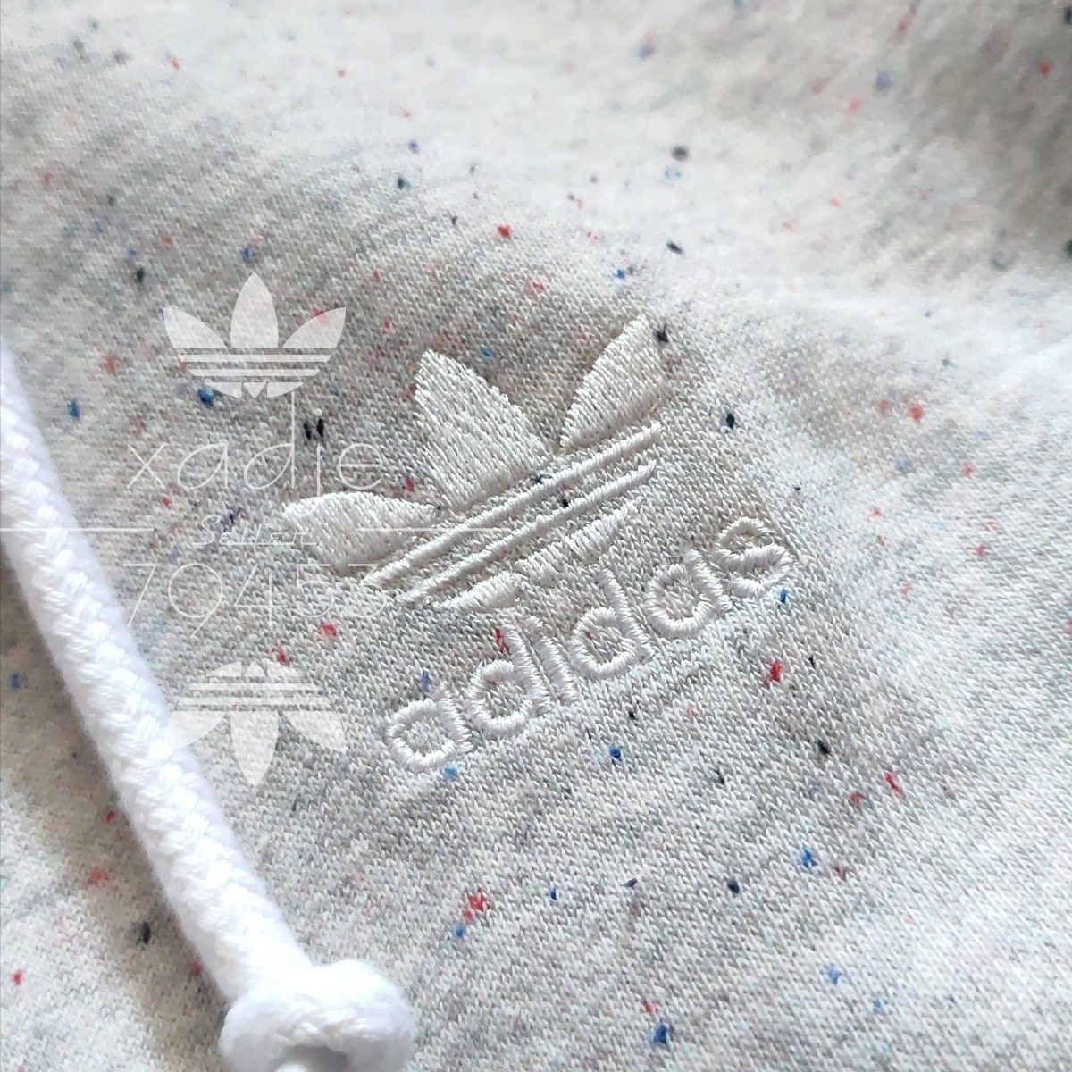 新品 正規品 adidas originals アディダス オリジナルス スウェット 上下セット パーカー パンツ セットアップ ロゴ刺繍 灰 グレー L_画像4