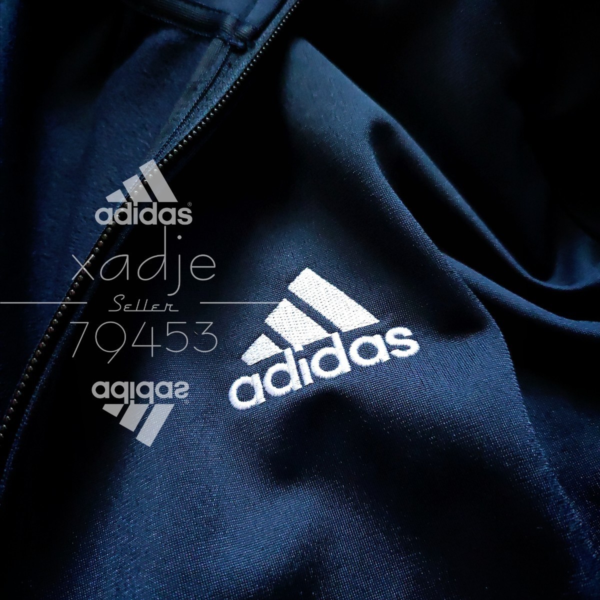 新品 正規品 adidas アディダス 上下セット セットアップ ジャージ ジャケット パンツ 紺 ネイビー 白 ロゴ刺繍 プリント 2XL_画像3