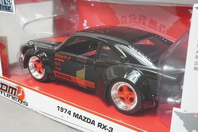 Jada Toys ジャダトイズ 1/24 MAZDA マツダ RX-3 1974 ブラック / レッド JDM TUNERS 30717_画像4