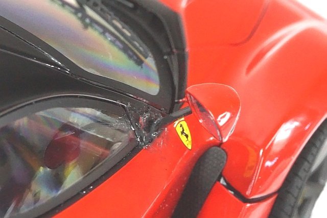 Hot Wheels ホットウィール エリート 1/18 Ferrari フェラーリ LaFerrari ラ・フェラーリ レッド ※パーツ破損有り BCT79_画像4