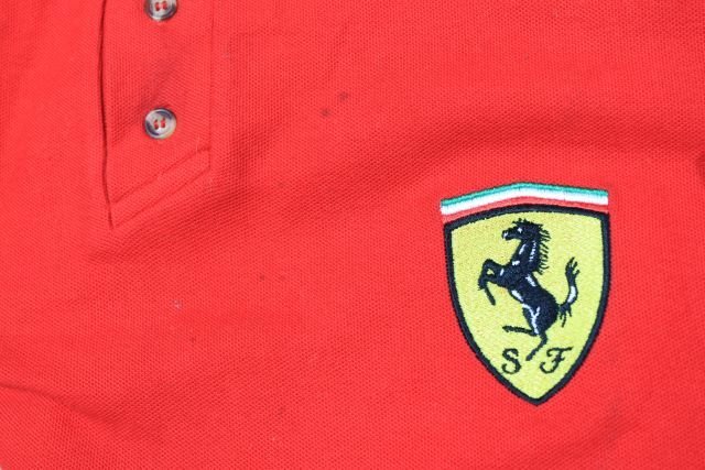 ▽♪ Ferrari フェラーリ Ferrariフェラーリ F1 半袖ポロシャツ レッド M_画像5
