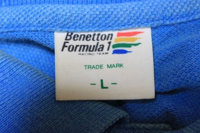 ▽♪ Benetton ベネトン RENAULTルノー Formula 1 F1 半袖ポロシャツ ブルー L_画像3