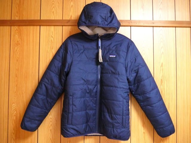 ▽♪ patagonia パタゴニア キッズ リバーシブル レディ フレディ フーディ フリース NENA FA20 ネイビー XXL（16-19）_画像1