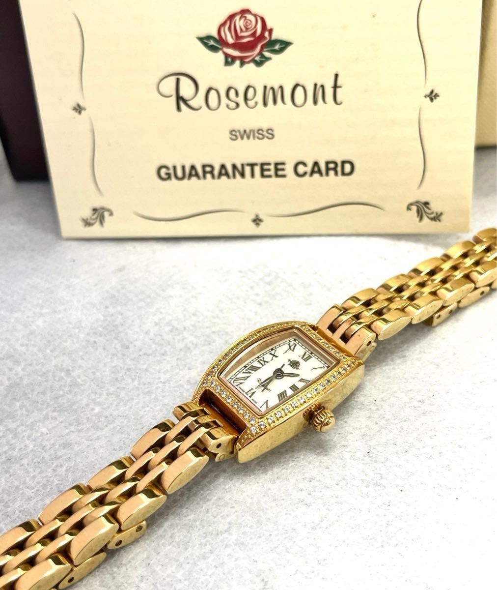 稼働 美品 ROSEMONT 腕時計 ストーンベゼル トノー ピンク 稼働 美品 ROSEMONT 腕時計 ストーンベゼル トノー ピンク