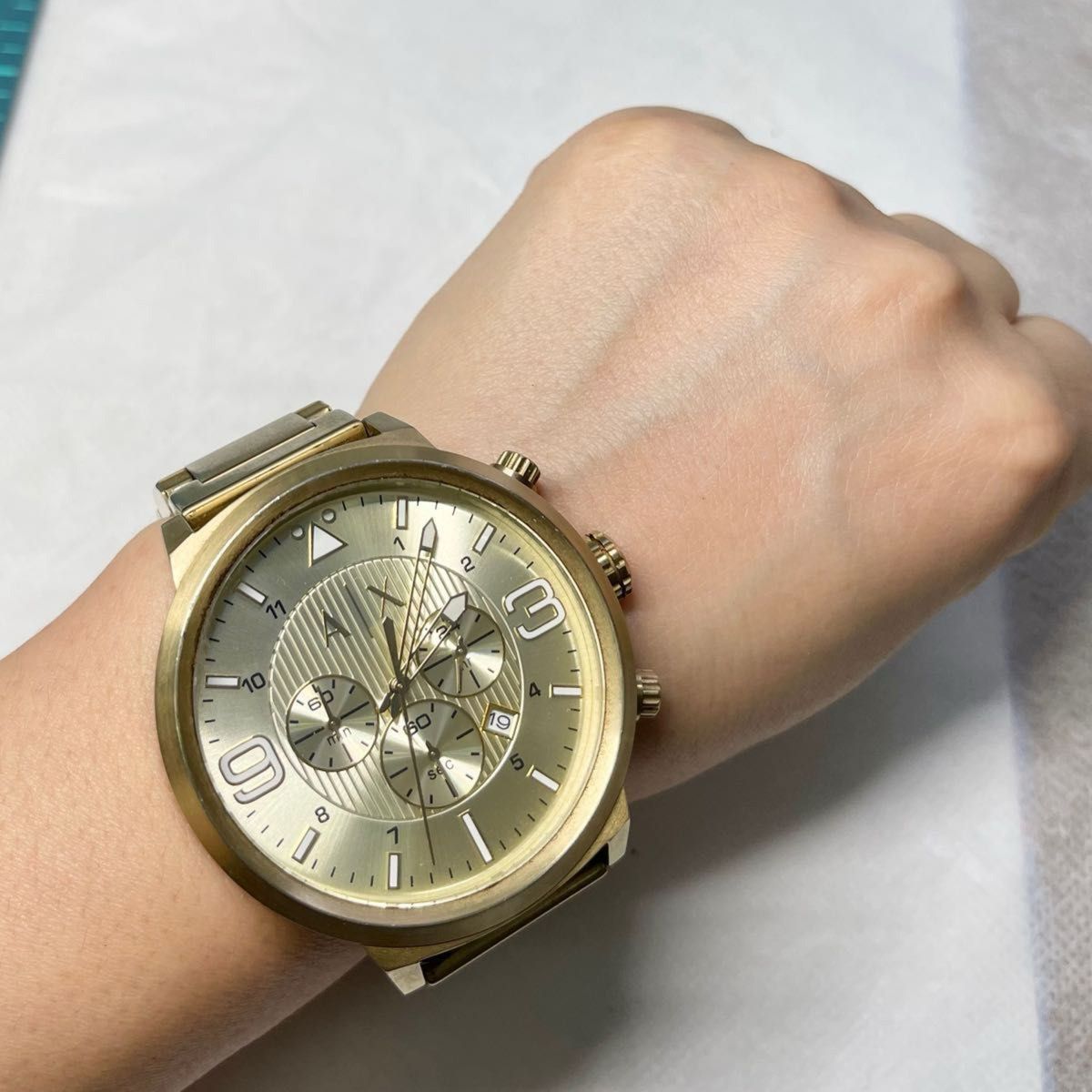 稼働 ARMANI EXCHANGE メンズ腕時計 クロノグラフ ゴールド 稼働 ARMANI EXCHANGE メンズ腕時計 クロノグラフ ゴールド