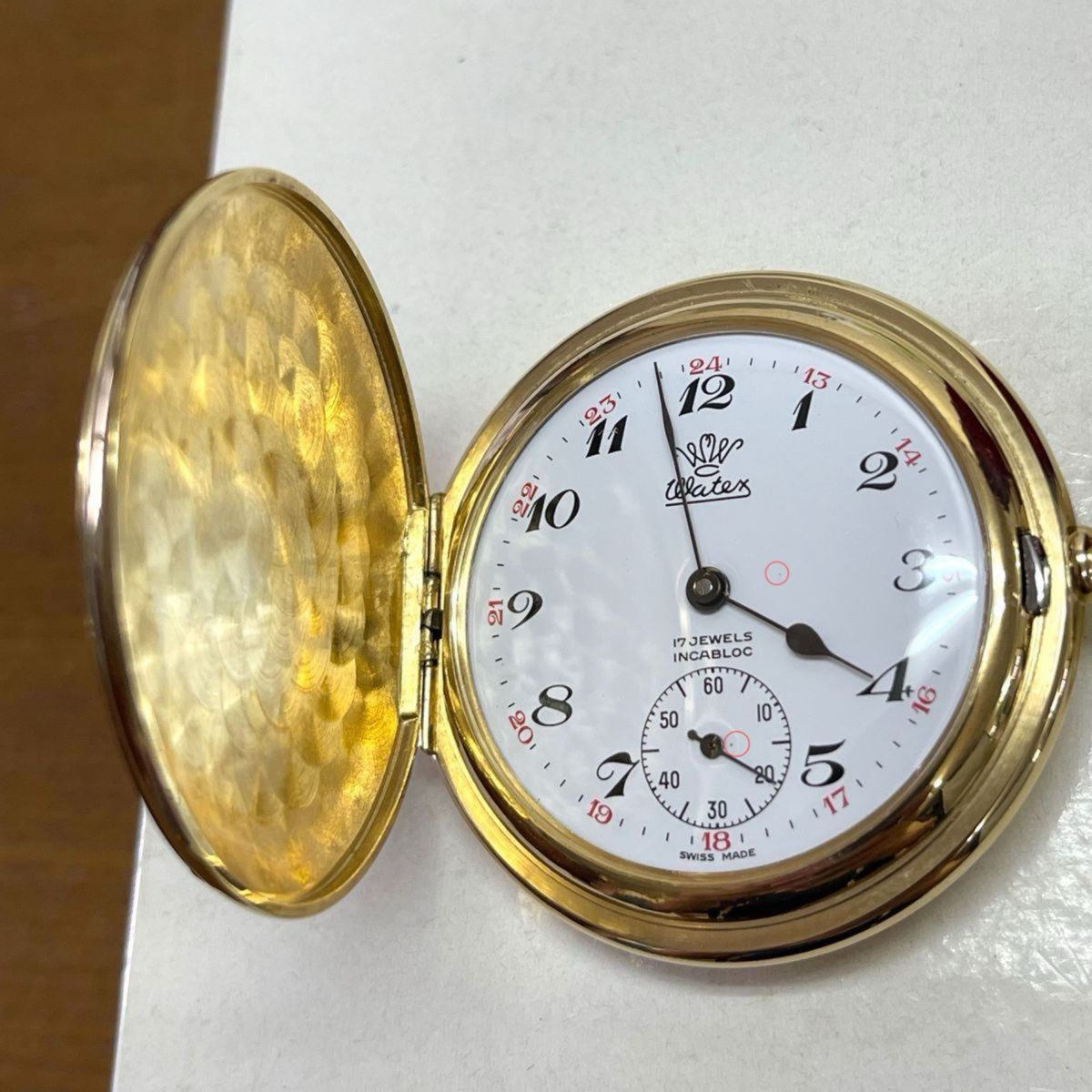 人気新品 美品 稼働 皇室特別発行 天皇陛下御在位60年記念 懐中時計 Watex 手巻き