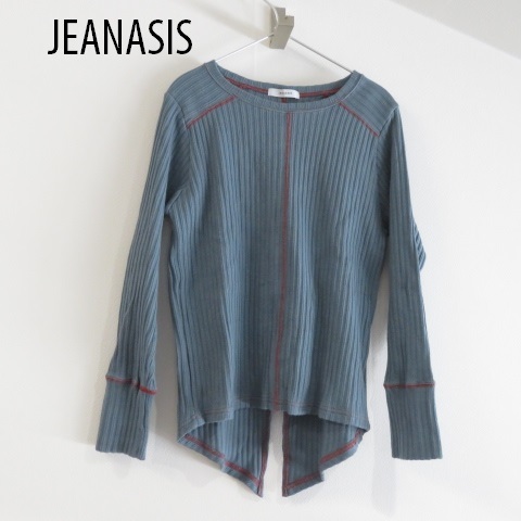 送料込 匿名配送 JEANASIS ジーナシス リブカットソー　センターライン　長袖　ロンT_画像1