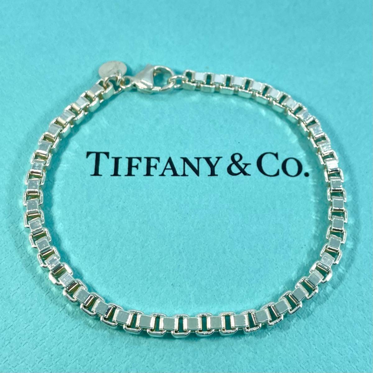 【美品】ティファニー ベネチアン ブレスレット 17.5cm シルバー 925 TIFFANY&Co. ★592_画像1