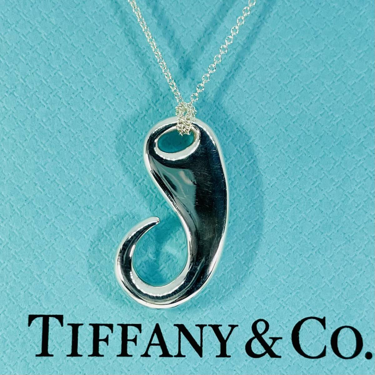 【希少廃盤】 ティファニー ペイズリーフック ネックレス シルバー TIFFANY&Co. ラージ ヴィンテージ ★549