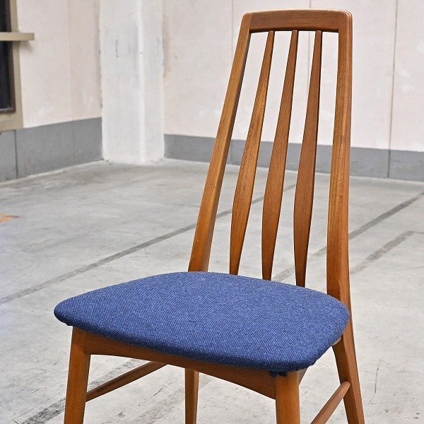 北欧デンマーク家具 ニールス・コフォード 「エヴァ」ダイニングチェア c チーク無垢材 アームレス ビンテージ 椅子 NielsKoefoed EVAの画像1