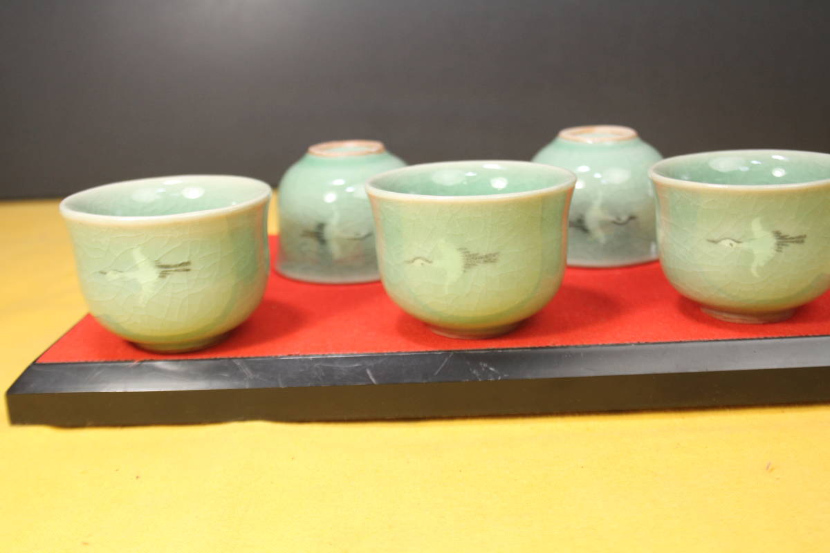 信香】☆【韓國陶窯 青磁器 名工 東谷金正黙作 ☆雲鶴】縁起物 信香】☆【韓國陶窯 青磁器 名工 東谷金正黙作 ☆雲鶴】縁起物