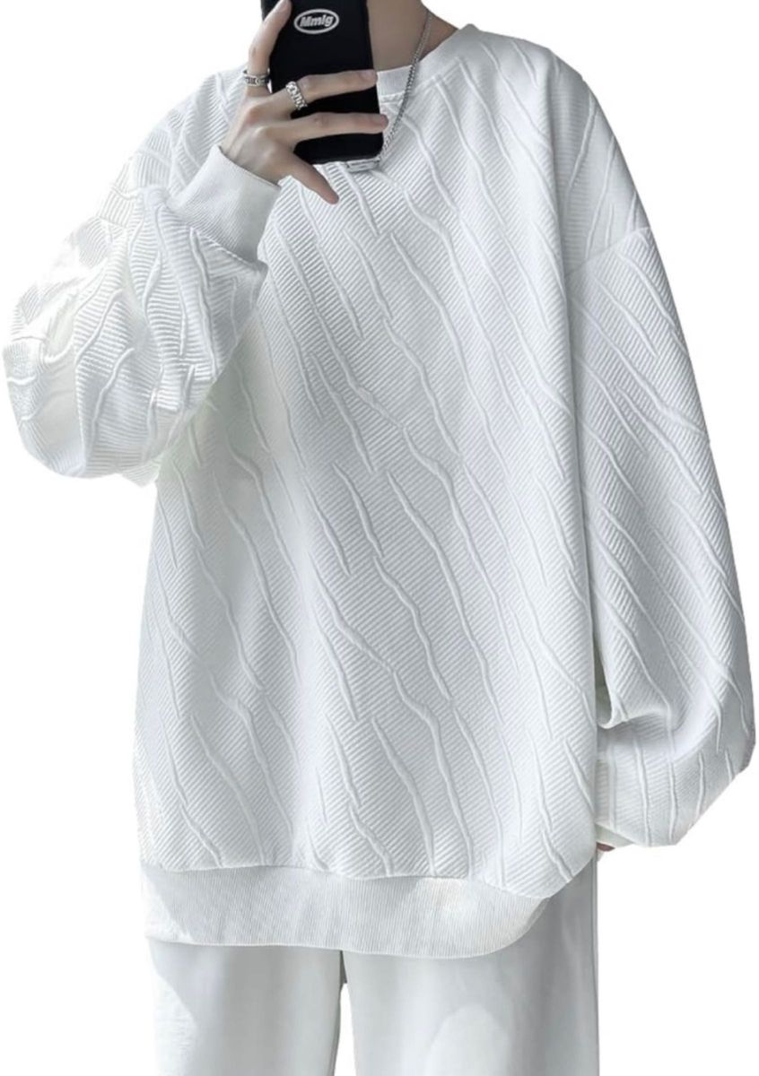 トレーナー　メンズ　秋服 長袖 パーカー tシャツ かっこいい カジュアル プルオーバー ドロップショルダー  冬 人気