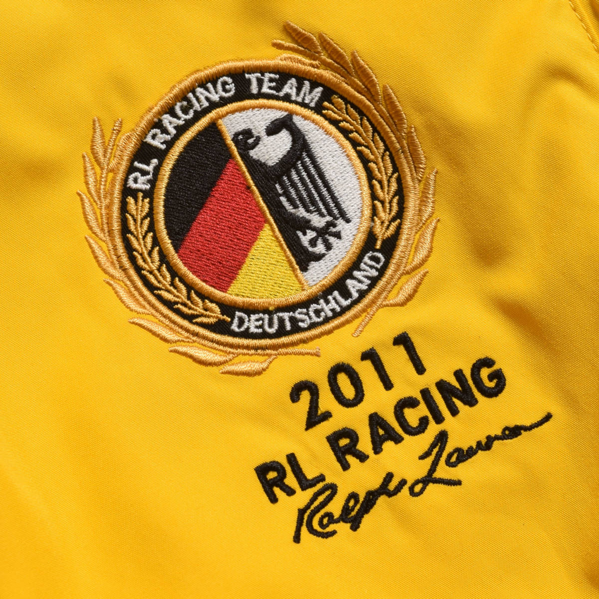 メンズM 美品!レア!POLO RALPH LAUREN ドイツ【レーシングジャケット】ポリエステルダウンジャケット ラルフローレン ライダースRL92 93
