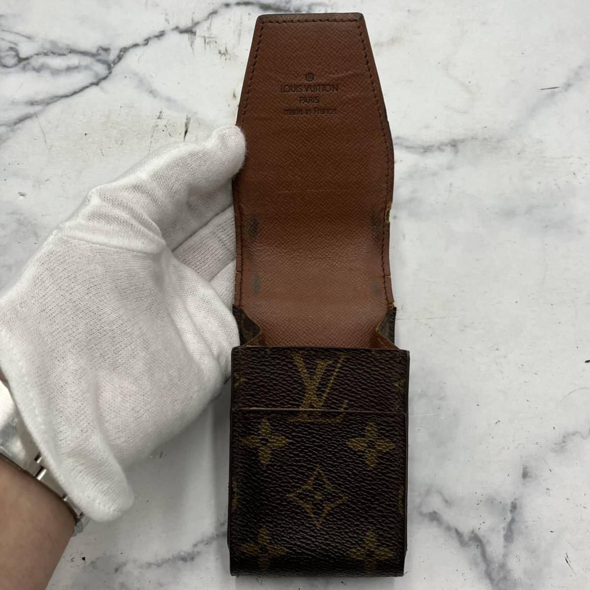 ●【売り切り】LOUIS VUITTON ルイヴィトン エテュイ シガレット M63024 CT0090モノグラム シガレットケース タバコケース 喫煙具_画像7