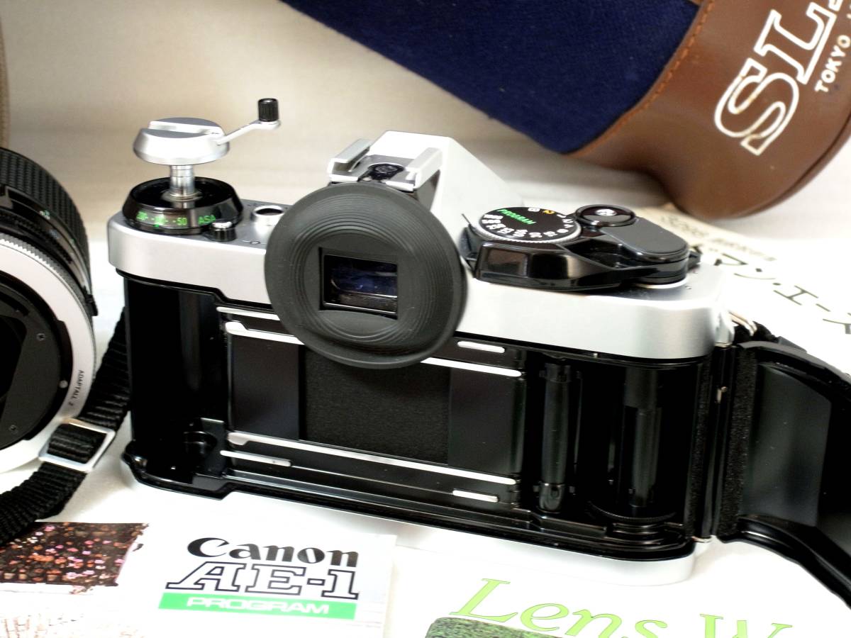 1◎キャノン AE-1 PROGAM 一眼レフカメラ レンズ TAMRON35－70ｍｍCF MACROレンズ ナショナルストロボ グットマンエースⅡEV４段三脚ケース_画像5