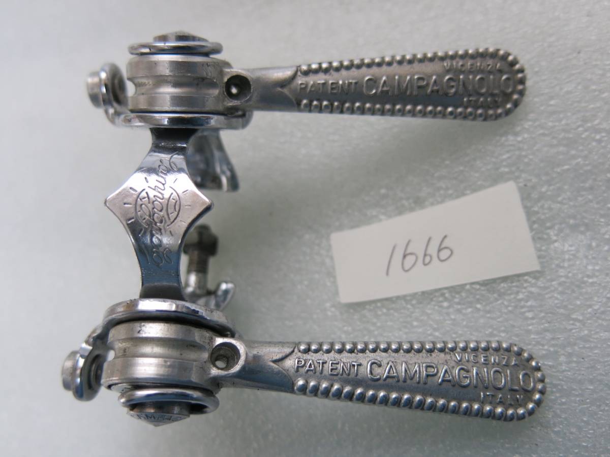 SL-10039- 1666 Campagnoloカンパ レコードRECORD アウター止め環つき ダブルレバー シフトレバー 中古