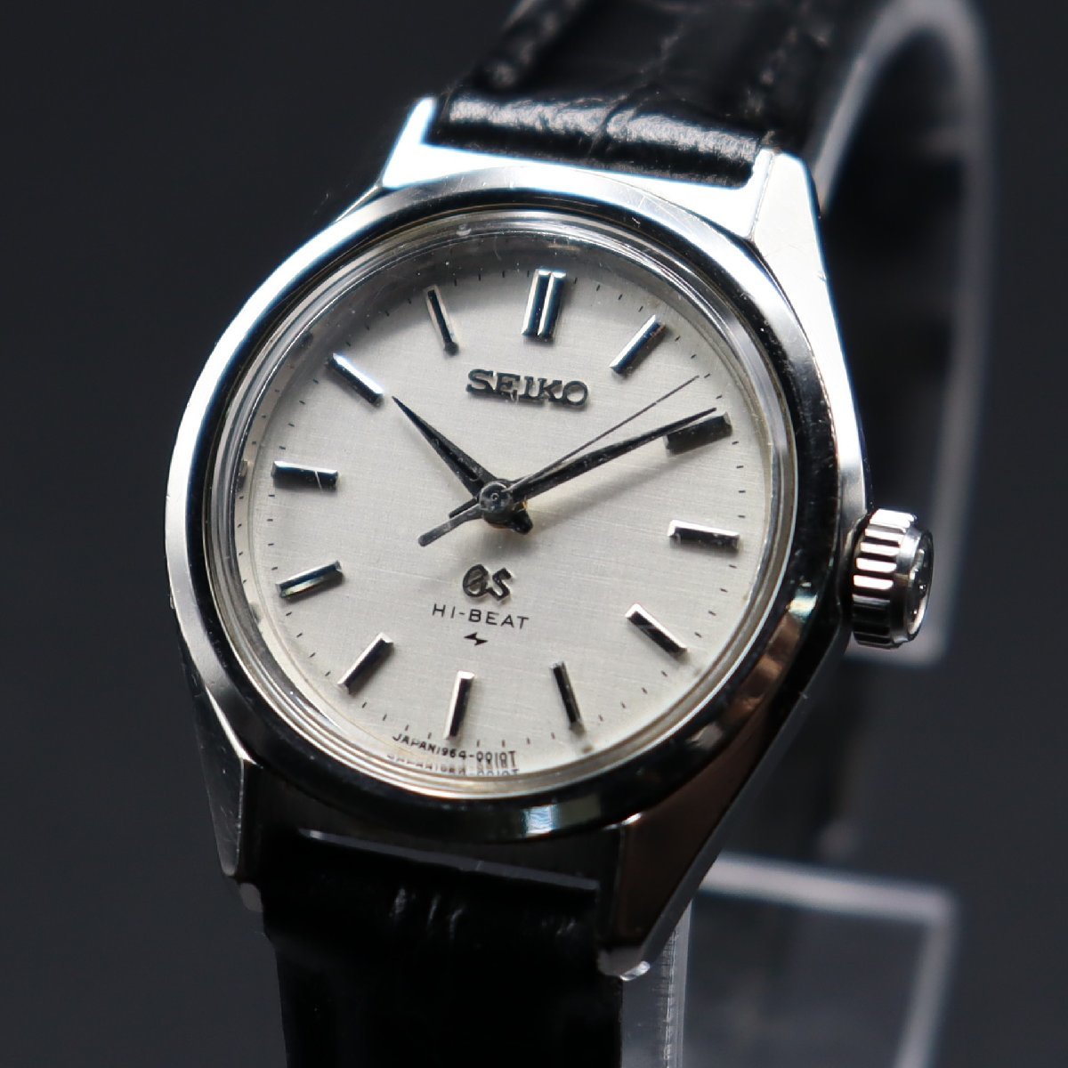 超希少 婦人用グランドセイコー Grand Seiko 19GS 手巻 1964-0010 PMPケース 絹目文字盤 GSメダリオン 純正尾錠付 1971年 亀戸 レディース_画像1