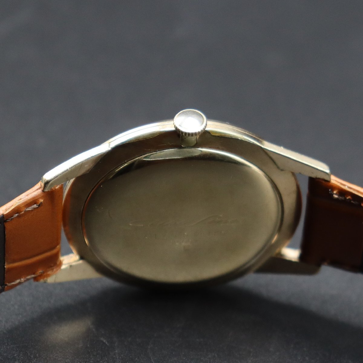 SEIKO LINER セイコー ライナー J15007E 手巻き 23石 ジャンク 1960年代 SD文字盤 AGFケース 新品革ベルト アンティーク メンズ腕時計_画像6