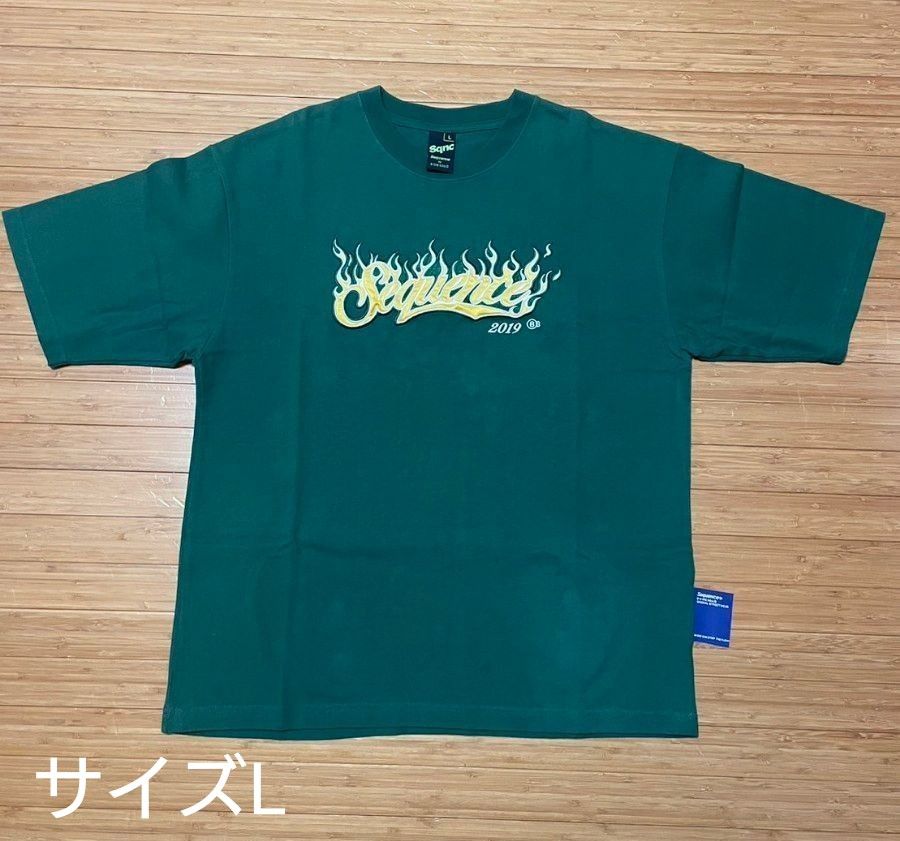 SEQUENZ / ファイヤー カレッジ ロゴ 半袖TシャツLサイズ