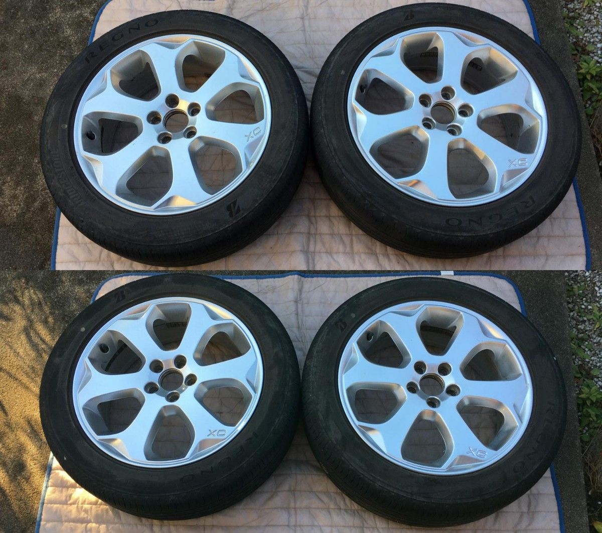 18x7.5J 4本 ボルボ XC 純正アルミホイール 5H PCD108 +55 235/50R18 6部山 ブリジストン