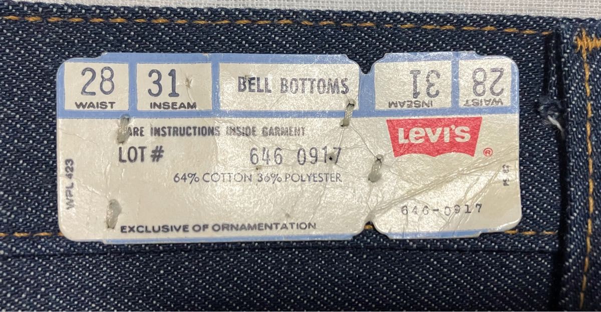 vintage 70sリーバイス646 デッドストック フラッシャー 70年代 vintage 70sリーバイス646 デッドストック フラッシャー 70年代