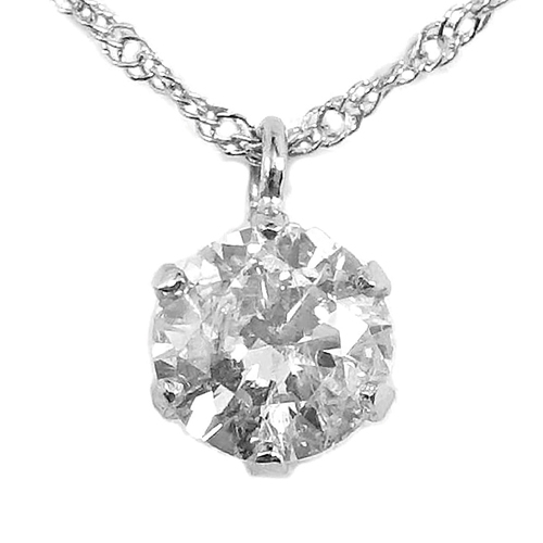 プラチナダイヤモンド ネックレス プラチナ一粒ダイヤ0.3ct 6本爪 I-1～SI-2 無色系ダイヤモンド 鑑別書付 【ギフトラッピング済み】_画像2