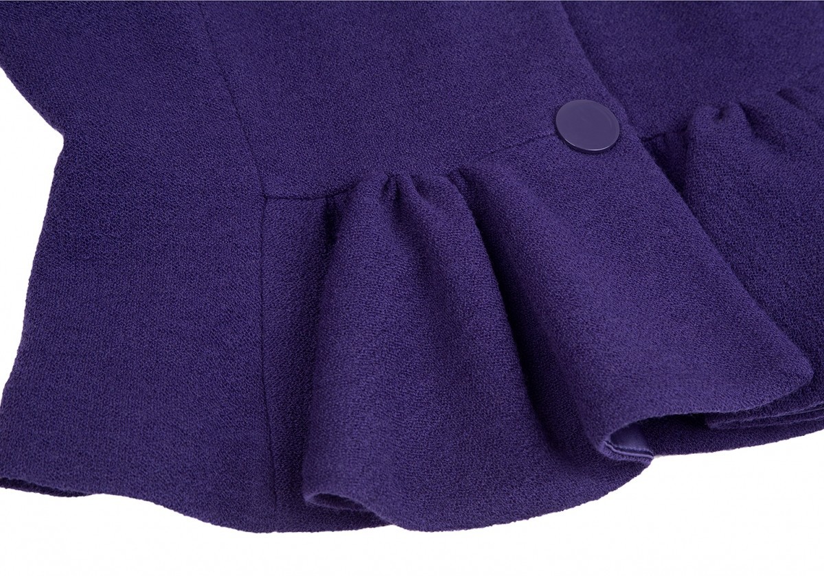 アルマーニコレツィオーニARMANI COLLEZIONI ウール裾ギャザーデザインジャケット 紫42_画像10