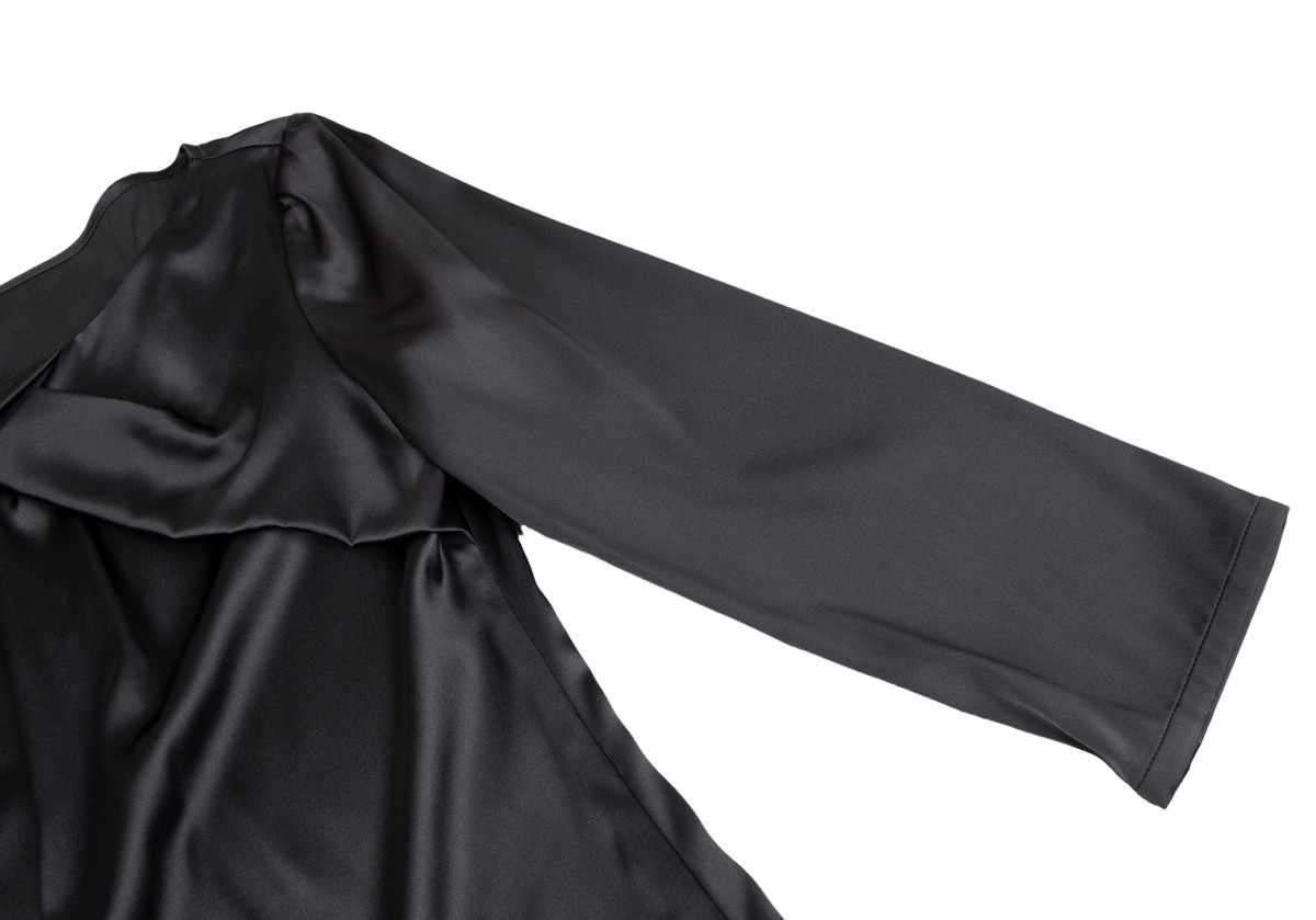  Armani koretsio-niARMANI COLLEZIONI шелк передний . вернуть дизайн блуза чёрный 42