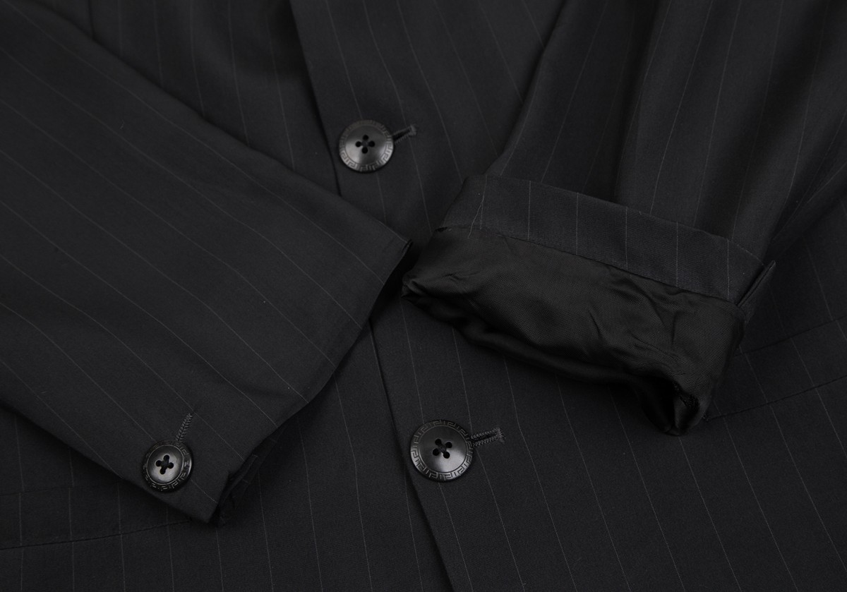  Gianni Versace GIANNI VERSACE silk pinstripe 3B jacket black 48