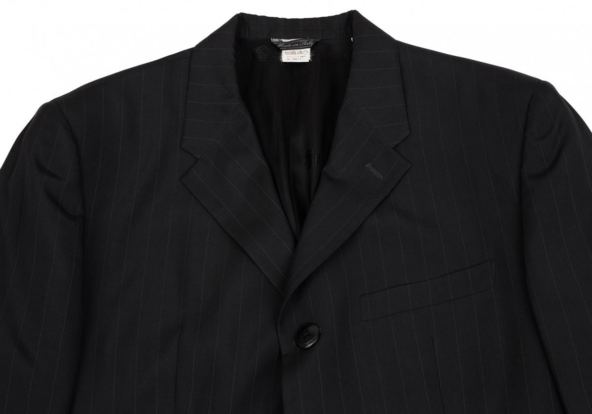  Gianni Versace GIANNI VERSACE silk pinstripe 3B jacket black 48