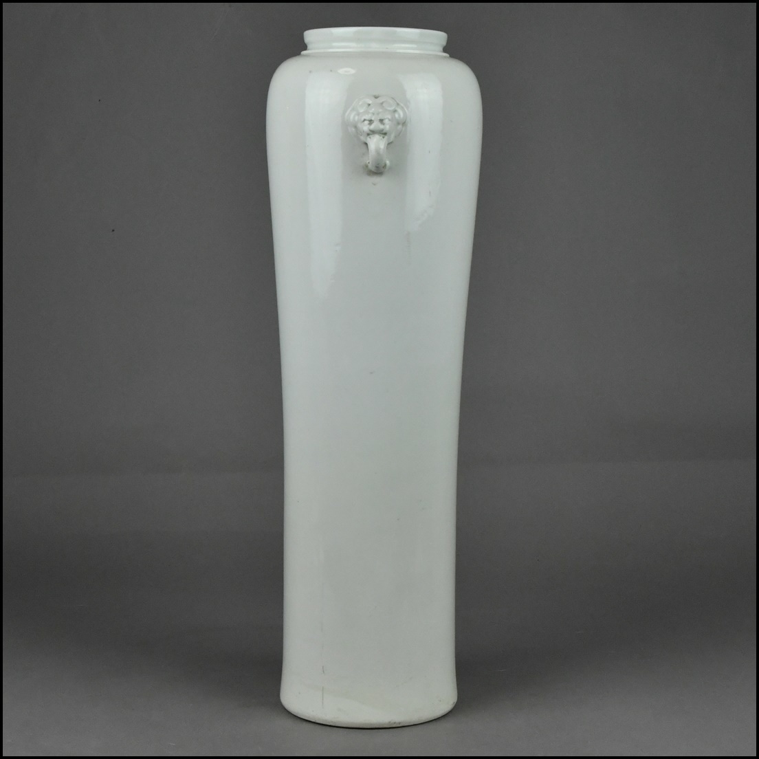 中国美術 唐物 白磁 徳化窯 獅子耳大花瓶 花入 古美術品 高さ44.1cm K-51127_画像3