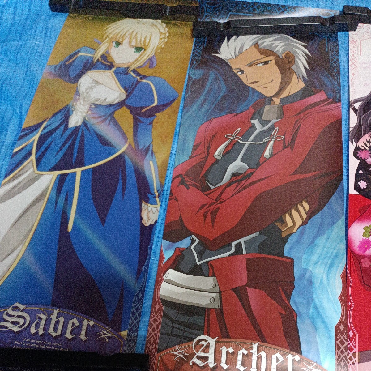 Fate　４枚セット　スティックポスター　ポスター　ロングポスター　短冊　セイバー　遠坂凛　アーチャー　匿名配送　送料無料　s4fmx_画像3