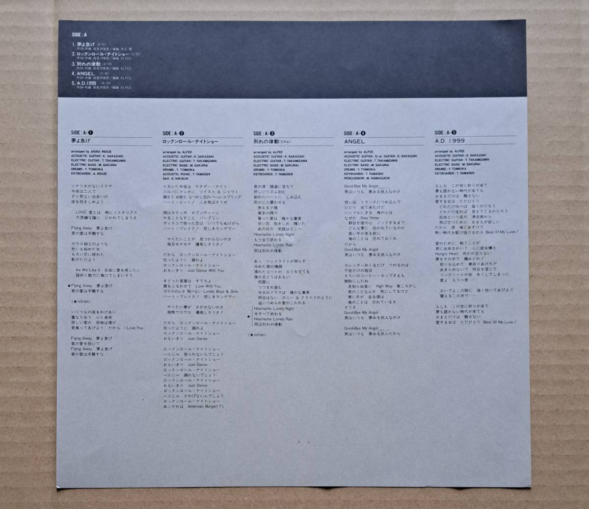 ピンナップ2枚付※1枚欠品 MASTER SOUND 高音質盤・良盤帯付LP◎アルフィー『THE ALFEE』C30A0354 キャニオンレコード F-LABEL 1984年_画像6