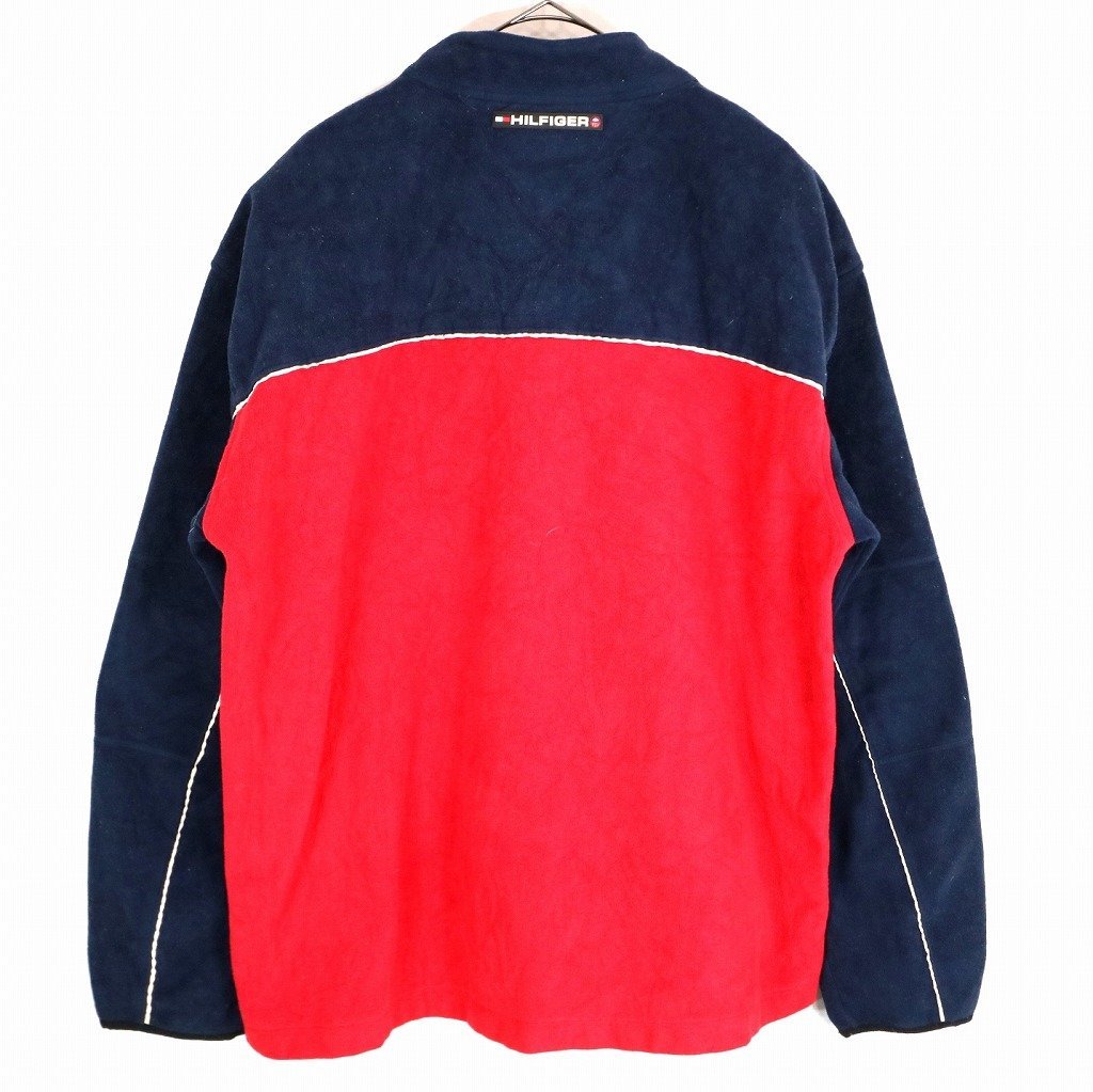 TOMMY HILFIGER トミーヒルフィガー フリースジャケット 防寒 ジップアップ ネイビー (メンズ XL) O0723 /1円スタート_画像2