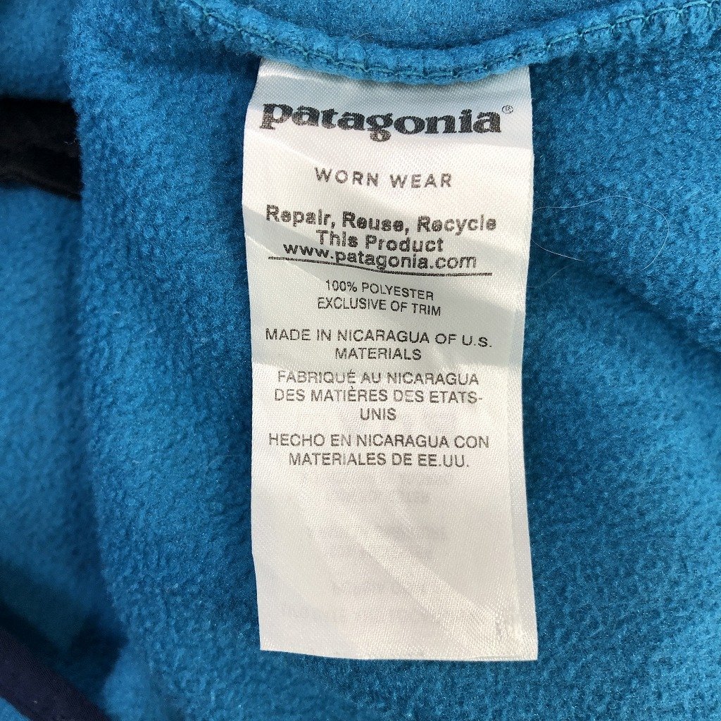 patagonia パタゴニア SYNCHILLA シンチラ プルオーバー フリースジャケット 防寒 アウトドア ブルー (メンズ M) 中古 古着 O9694_画像6
