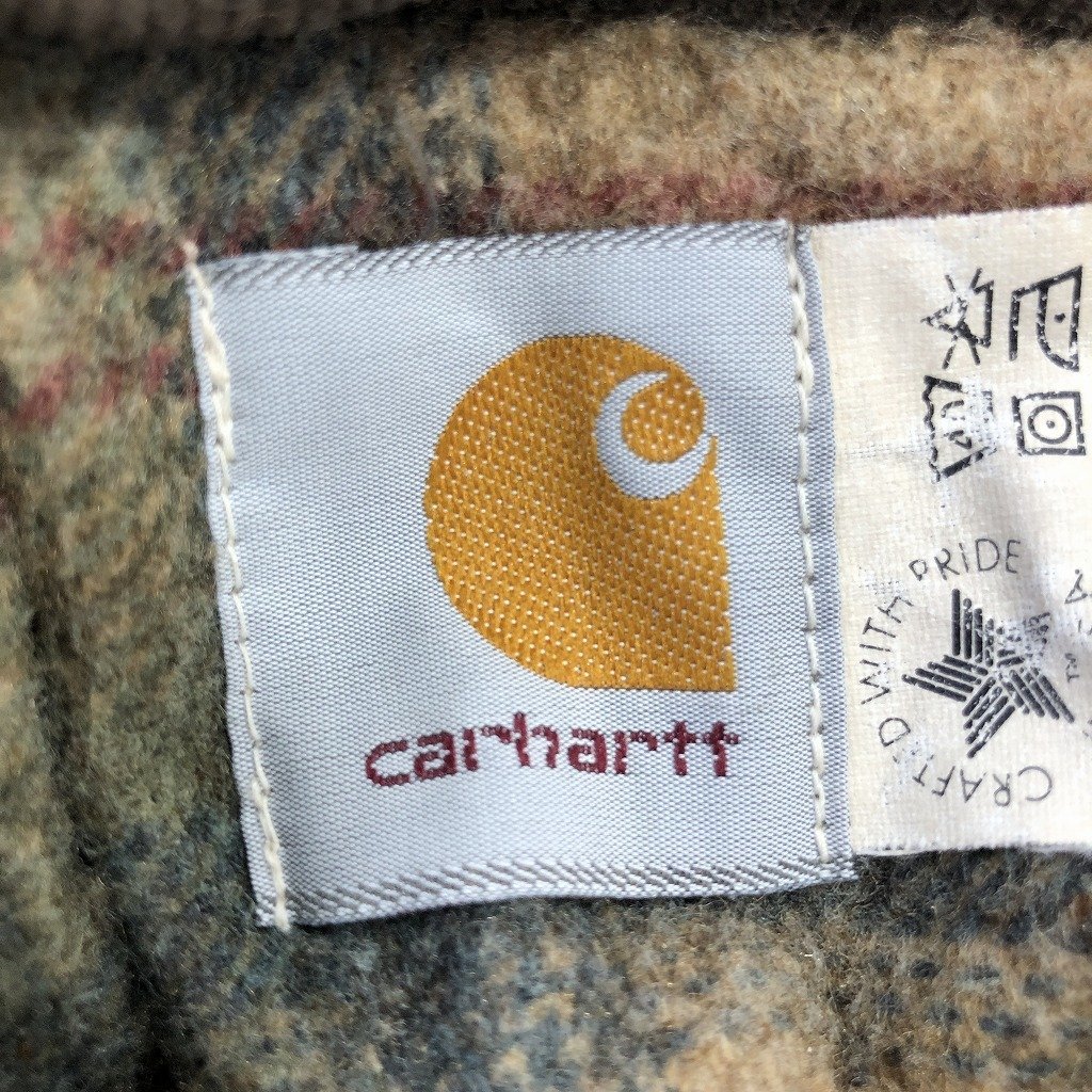 80年代 USA製 Carhartt カーハート ダック生地 ワークジャケット ワーク アメカジ ベージュ (メンズ XL) 中古 古着 O9800_画像10