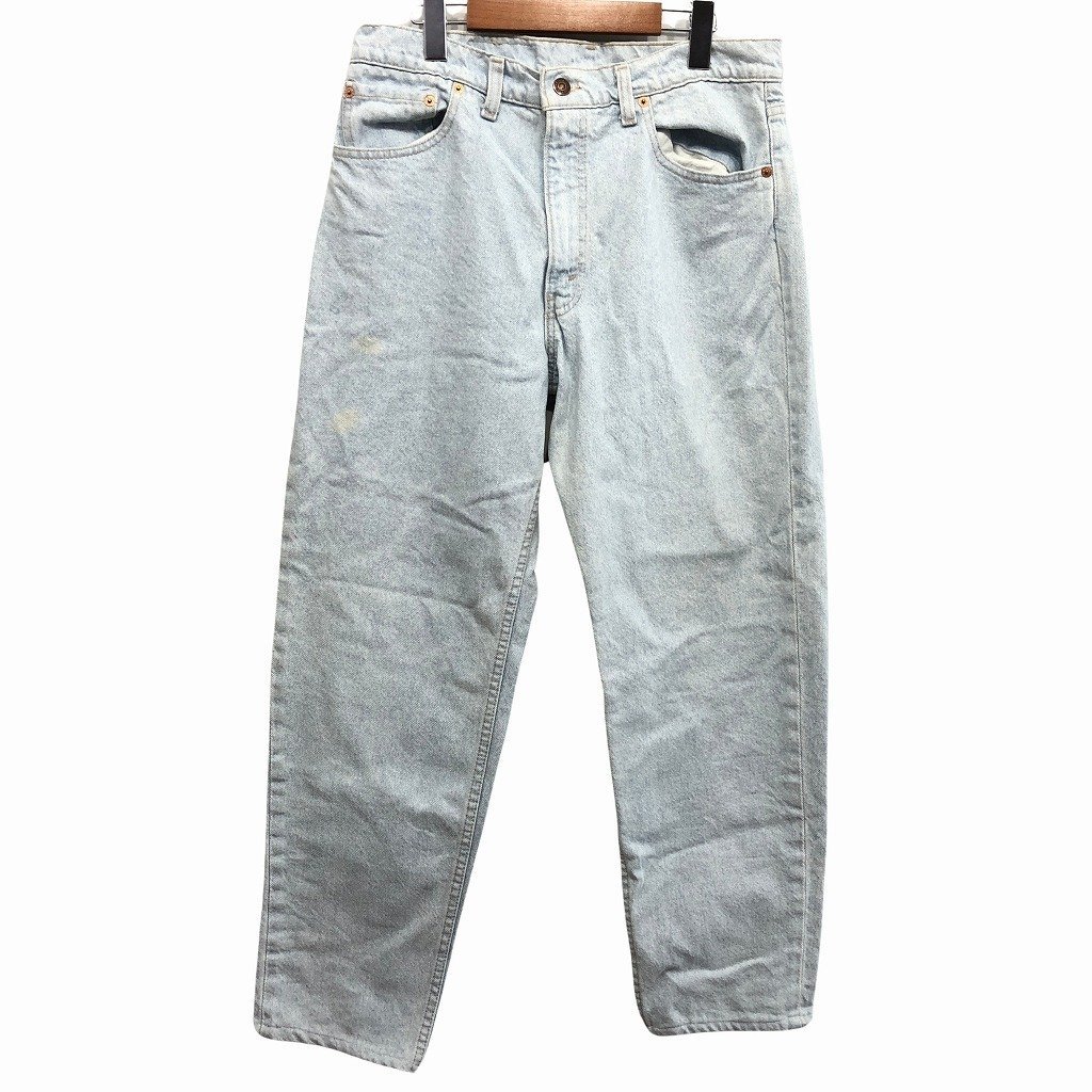 90年代 USA製 Levi's リーバイス 550 テーパード デニムパンツ ブルー (メンズ 34/32) 中古 古着 O9834