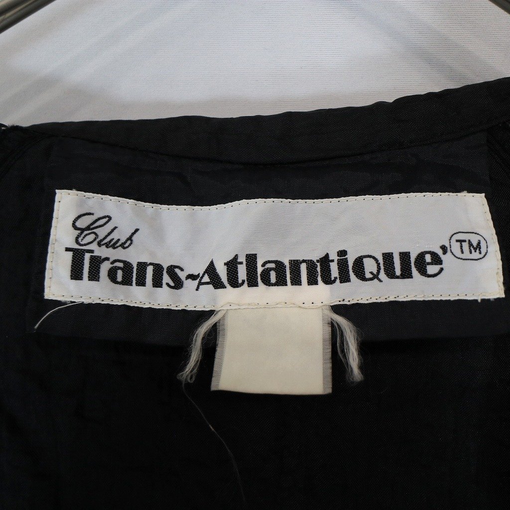 80年代 Trans-Atlantique トレンチコート 防寒 フォーマル ロング丈 ブラック (メンズ L) N6510 /1円スタート_画像8