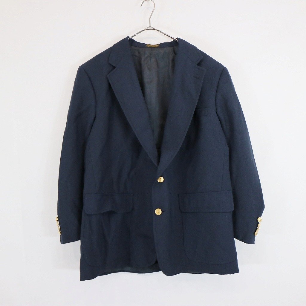 UNKNOWN テーラードジャケット 紺ブレザー スーツ ネイビー (メンズ XL相当) N7895 /1円スタート_画像1