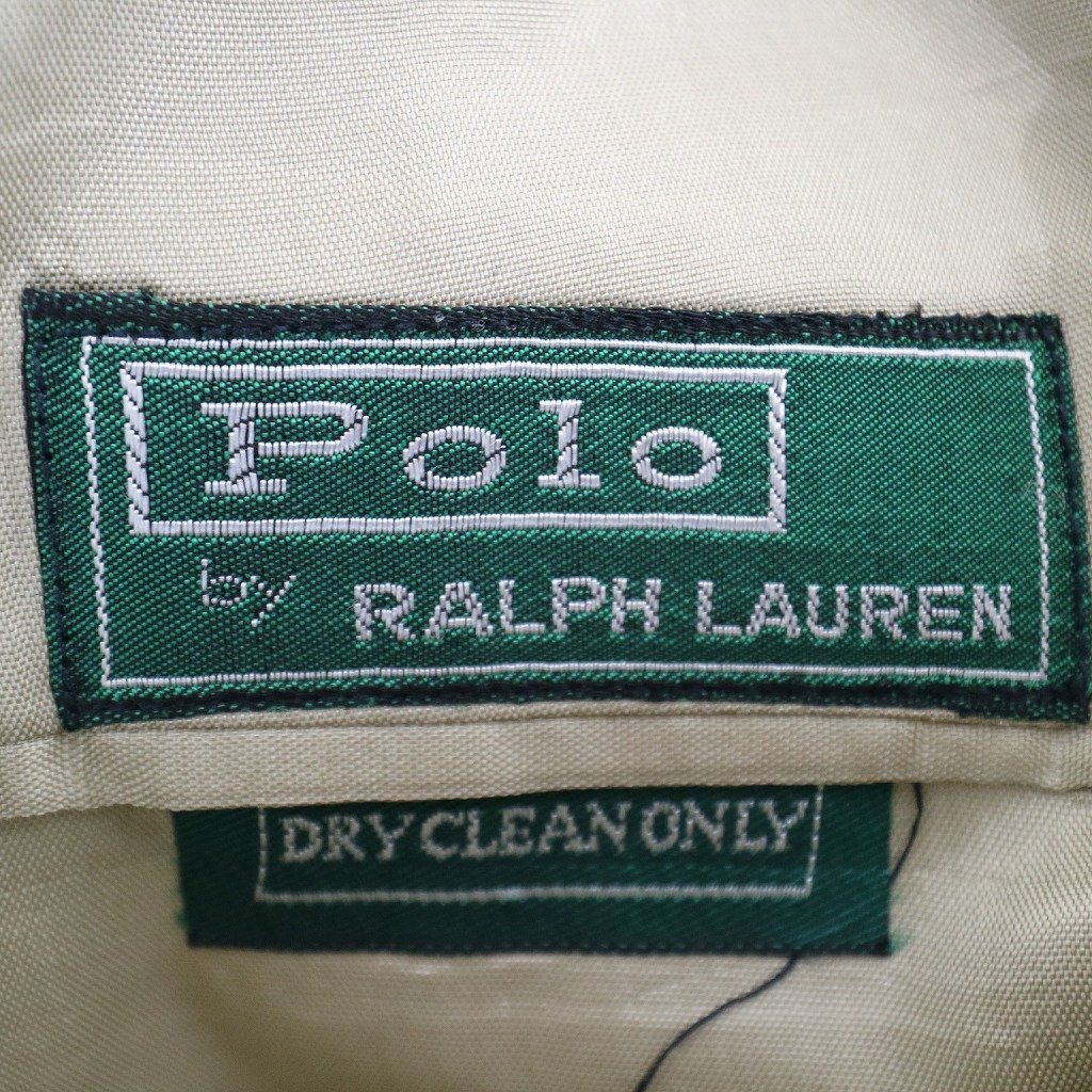 80年代 Polo by Ralph Lauren ポロバイラルフローレン シングルテーラードジャケット ベージュ (レディース 16) N9042 /1円スタート_画像9