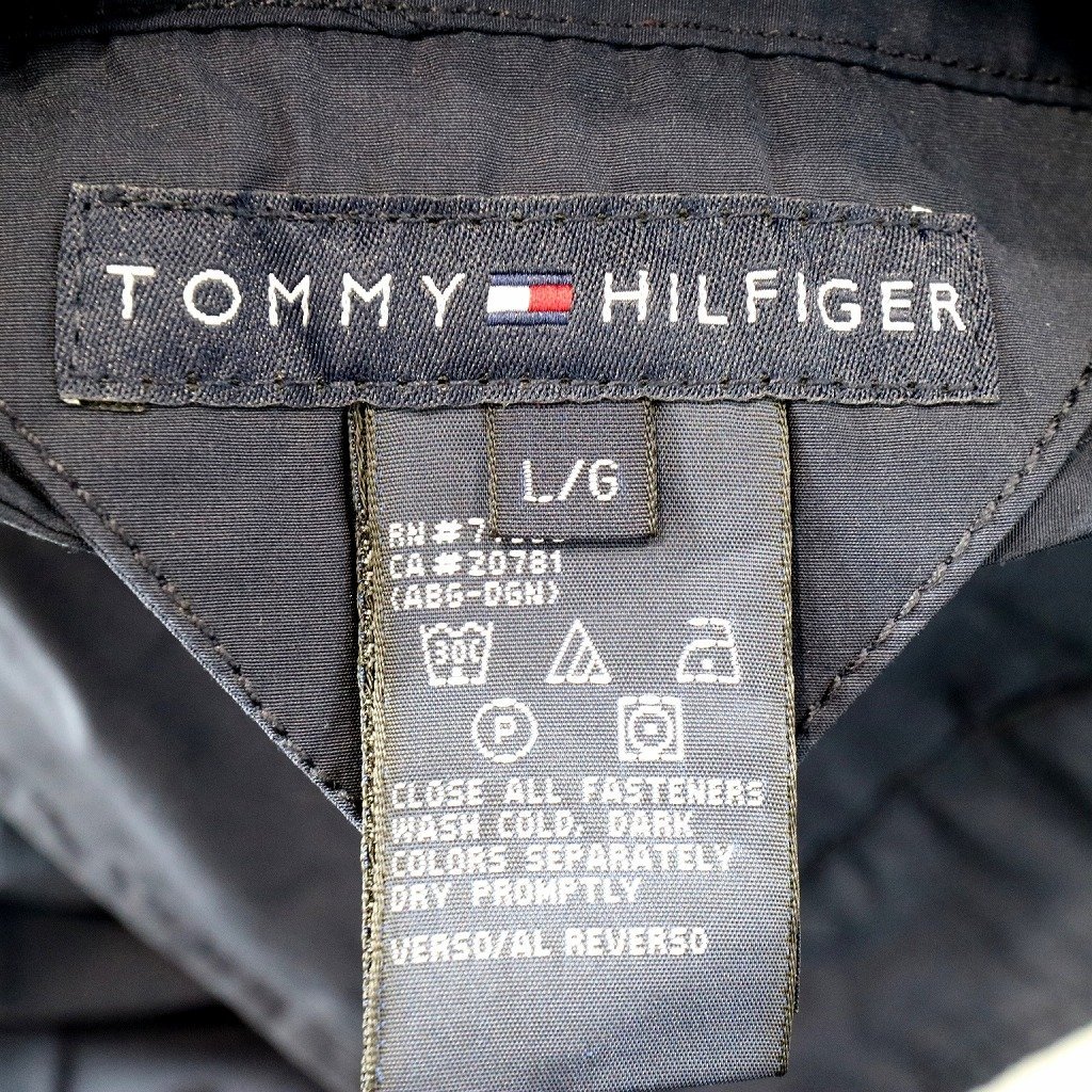 TOMMY HILFIGER トミーヒルフィガー スイングトップ リバーシブル チェック柄 ネイビー (メンズ L) N9418 /1円スタート_画像10