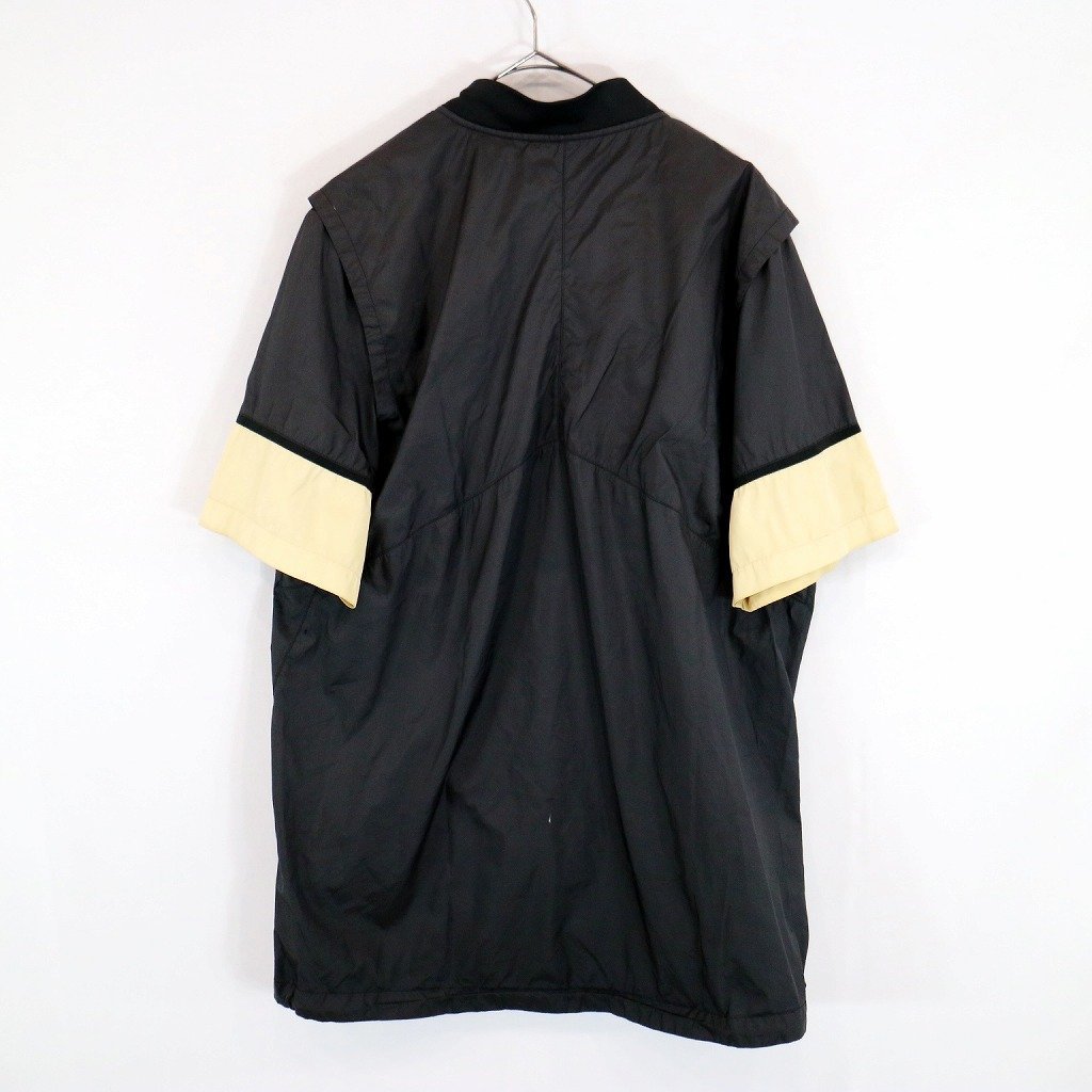 NIKE ナイキ 刺繍ワンポイント ハーフジップ 半袖プルオーバー ジャケット ブラック (メンズ L) N9518 /1円スタート_画像2
