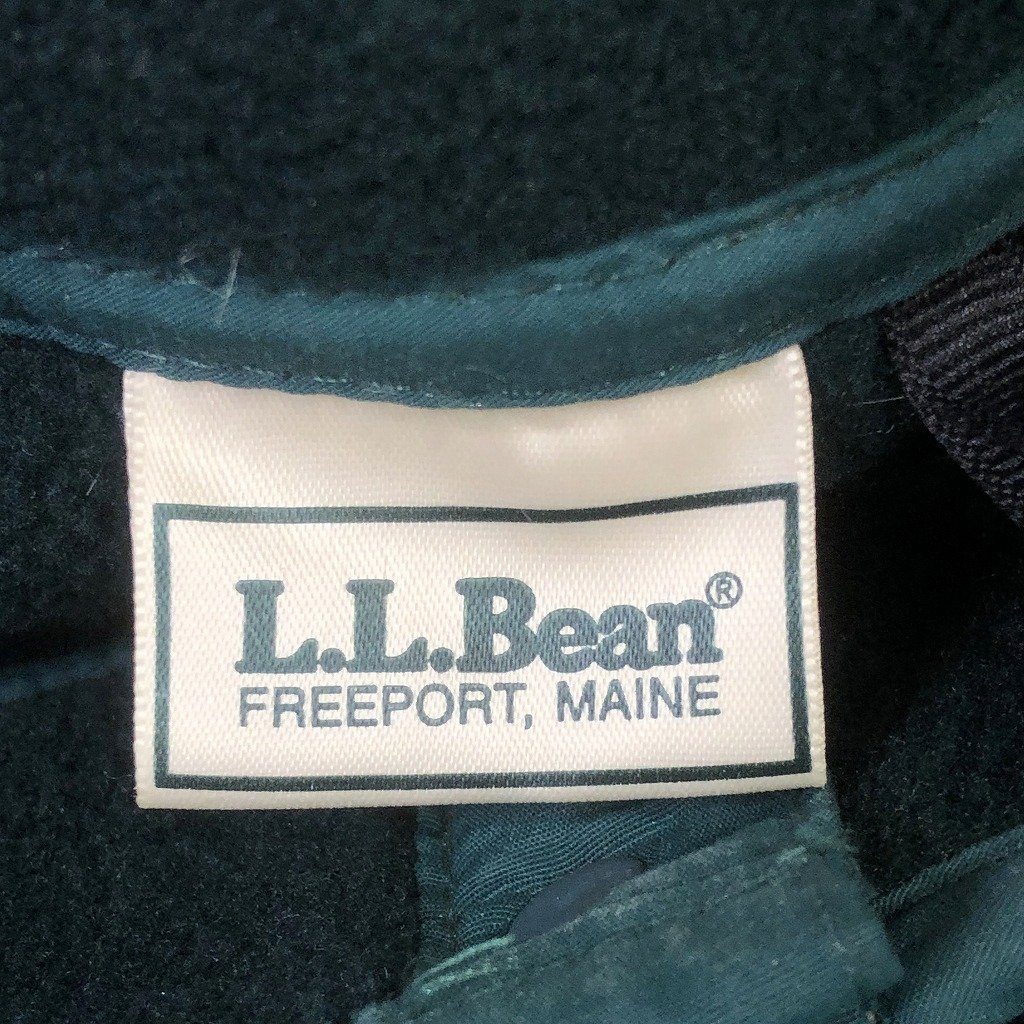 90年代 L.L.Bean エルエルビーン フリース プルオーバー ジャケット 筆記体ロゴ アウトドア グリーン (メンズ XLARGE) 中古 古着 P0803_画像3
