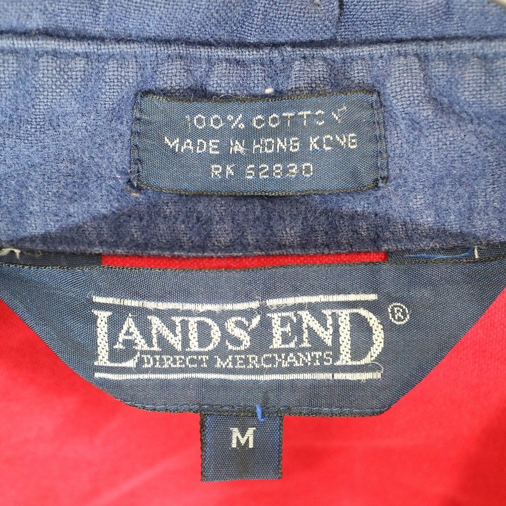 90年代 LANDS' END ランズエンド シャモアクロス 長袖シャツ マルチカラー ネイビー (メンズ M) N7556 /1円スタート_画像7