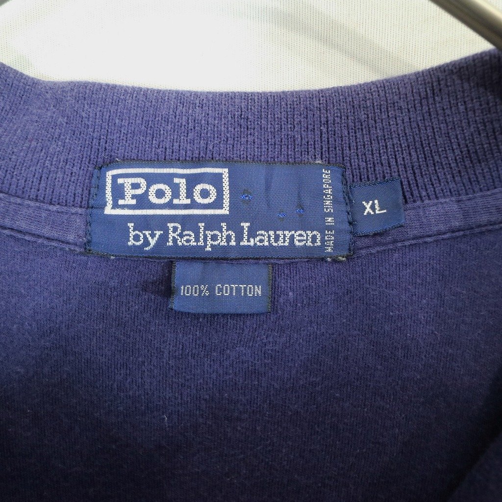 Polo by Ralph Lauren ポロバイラルフローレン ワンポイントロゴ ポロシャツ ネイビー (メンズ XL) O0485 /1円スタート_画像6